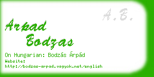 arpad bodzas business card
